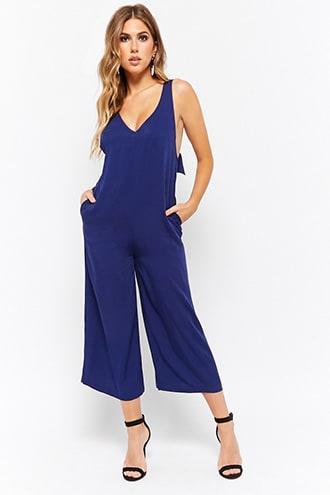 Forever21 V-neck Culotte Jumpsuit