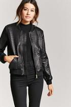 Forever21 Quilted Sheeny Bomber Jacket