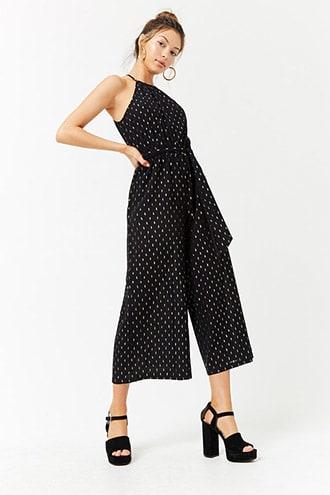 Forever21 Metallic High-neck Jumpsuit