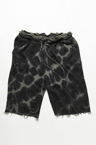 Forever21 Distressed Crystal Dye Sweatshorts