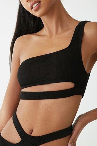 Forever21 Motel Textured Cutout One-shoulder Bikini Top
