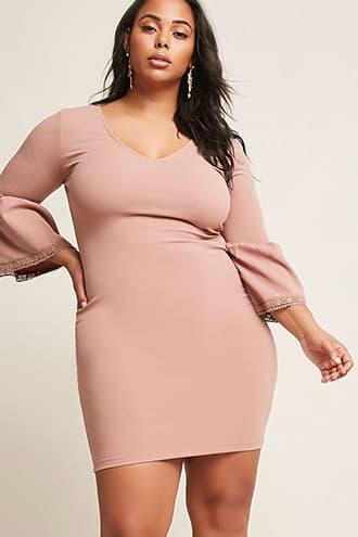 Forever21 Plus Size Trumpet-sleeve Mini Dress