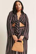 Forever21 Plus Size Plunging Stripe Tie-front Top