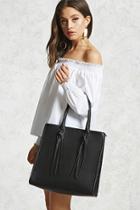 Forever21 Faux Leather Tassel Tote Bag