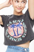 Forever21 Sunset Graphic Crop Top