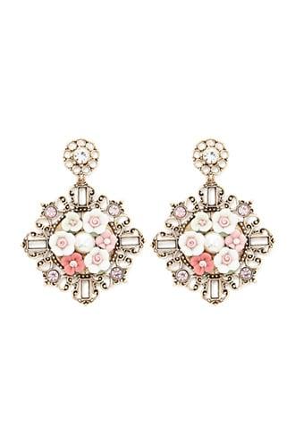 Forever21 Floral Scroll Drop Earrings