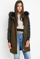 Love21 Faux Fur Hood Utility Jacket