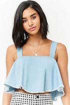 Forever21 Frayed Chambray Top