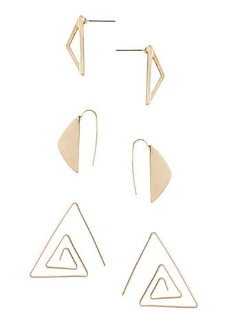 Forever21 Triangle Earring Set (gold)