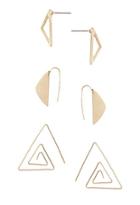 Forever21 Triangle Earring Set (gold)