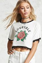 Forever21 Loveable Graphic Cropped Tee