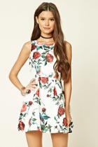 Forever21 Women's  Floral Print Jacquard Dress