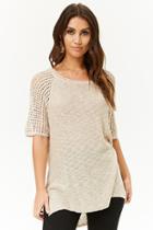 Forever21 Open-knit Sleeve Top