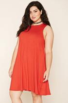 Forever21 Plus Women's  Red Plus Size Trapeze Dress