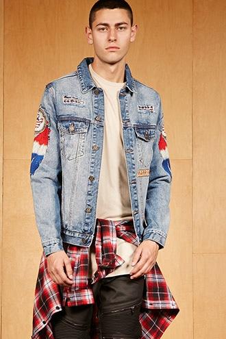 Forever21 Reason Embroidered Denim Jacket