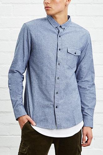 21 Men Men's  Slim-fit Marled Shirt