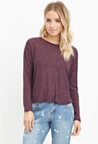 Forever21 Women's  Striped Loose-knit Top (rust/navy)