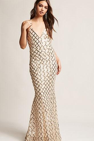 Forever21 Sequin Mesh Maxi Dress