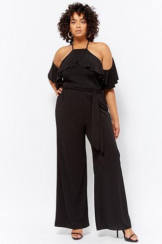 Forever21 Plus Size Ruffled Halter Jumpsuit