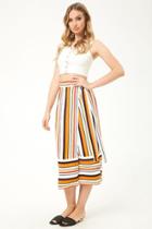 Forever21 Multi-striped Wrap Skirt