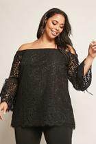 Forever21 Plus Size Off-the-shoulder Lace Trapeze Top