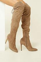 Forever21 Women's  Taupe Faux Suede Over-the-knee Boots