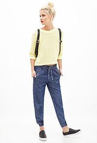 Forever21 Denim Drawstring Joggers