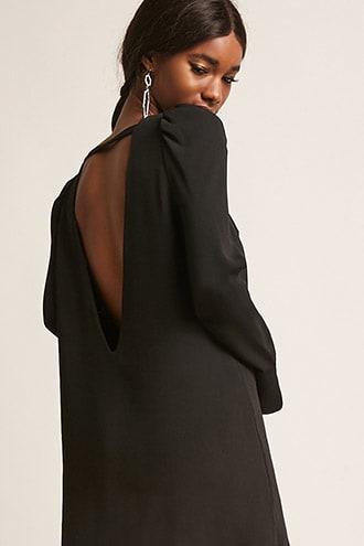Forever21 Puff-sleeve Cutout Dress