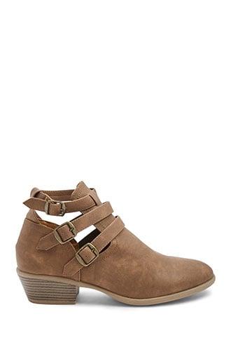 Forever21 Faux Leather Caged Booties