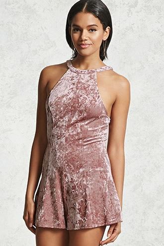 Forever21 Crushed Velvet Romper