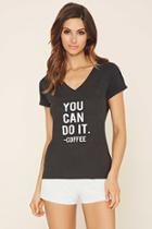 Forever21 Women's  You Can Do It Graphic Pj Top
