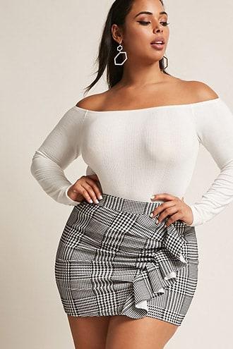 Forever21 Plus Size Glen Plaid Mini Skirt