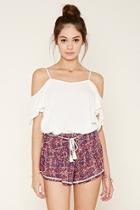 Forever21 Belted Abstract Print Shorts