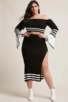 Forever21 Plus Size Stripe Crop Top & Skirt Set