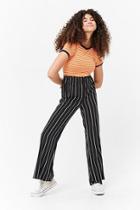 Forever21 Striped High-rise Flare Pants