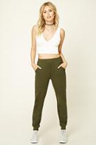 Forever21 Women's  Olive French Terry Sweatpants