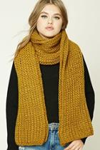 Forever21 Mustard Chunky Ribbed Oblong Scarf