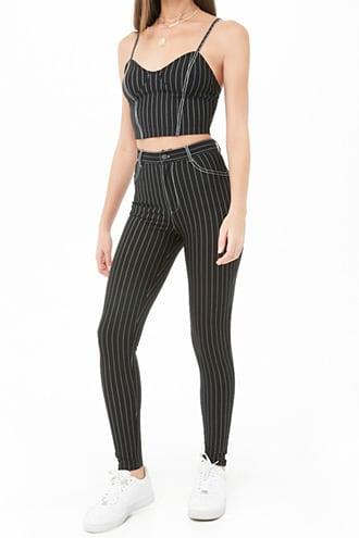 Forever21 Pinstriped High-rise Pants