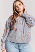 Forever21 Plus Size Stripe Floral Top