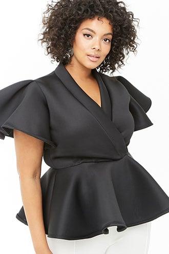 Forever21 Plus Size Scuba Knit Peplum Top