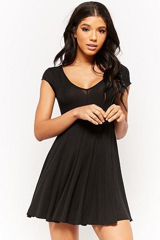 Forever21 Cap-sleeve Skater Dress