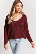 Forever21 Ribbed Knit V- Neck Sweater
