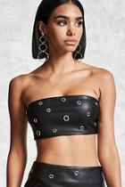 Forever21 Faux Leather Grommet Crop Top