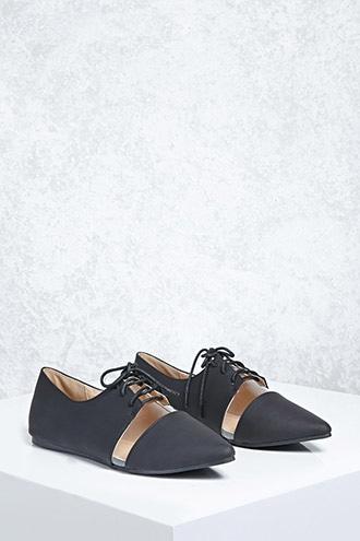 Forever21 Clear Cutout Faux Leather Oxfords
