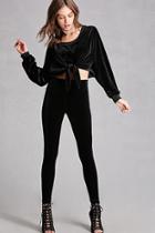 Forever21 High-waisted Velvet Leggings