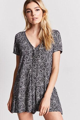 Forever21 V-neck Paisley Print Romper