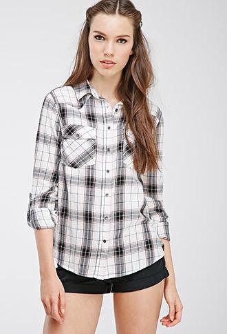 Forever21 Button-down Plaid Shirt