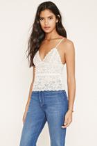 Forever21 Women's  Scalloped Floral Lace Cami