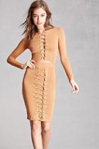 Forever21 Women's  Camel Bodycon Strappy Dress