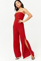 Forever21 Double-breasted Strapless Jumpsuit
